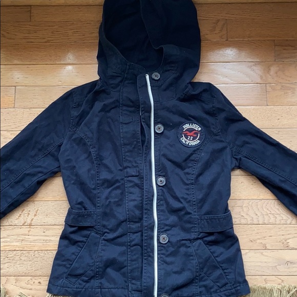 Hollister hooded navy jacket (s) - Picture 3 of 7